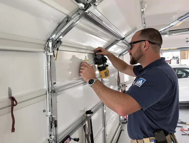 Willowick Garage Door Repair technician quieting a noisy garage door in Willowick