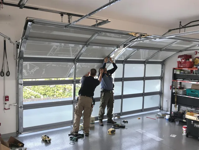 Willowick Garage Door Repair expert performing precise panel replacement on Willowick garage door